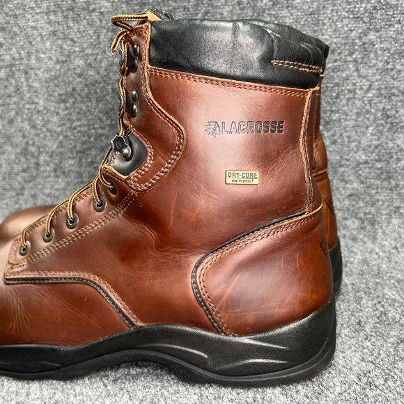 LaCrosse 8" Quad Comfort 4x8 Boots Men's 16 Brown Leather Waterproof Plain Toe - Picture 6 of 15